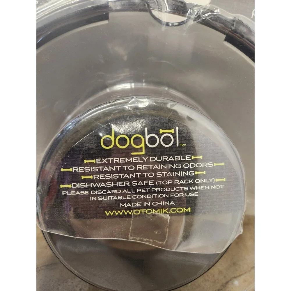 dogbol Polycarbonate Standard Dog Bowl Smoke Gray/Black Dishwasher Safe SDBS108